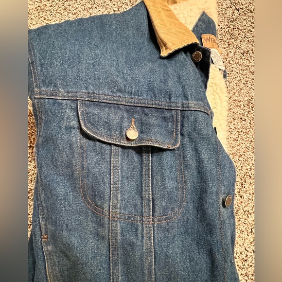 WRANGLER HERO SHERPA LINED WESTERN COWBOY TRUCKER DENIM JEAN JACKET Sz Mens XL - Picture 13 of 13